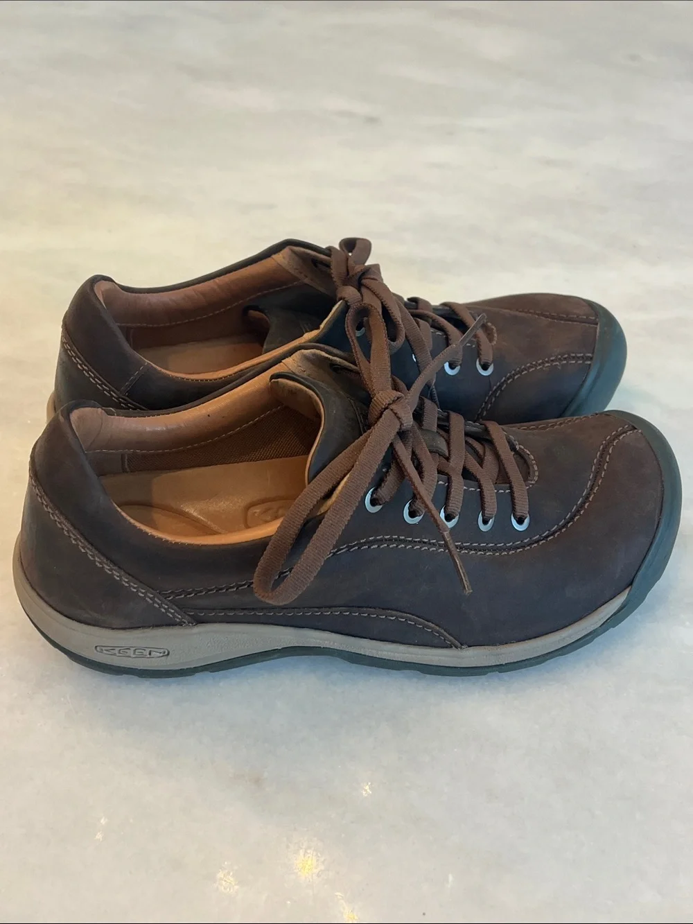 Keen Like New Women's Presidio II Brown Leather Lace-Up Sneakers Shoes Size 5.5